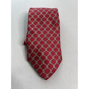 Jos. A. Bank Red and Blue Floral Pattern 100% Silk Handsewn Tie
